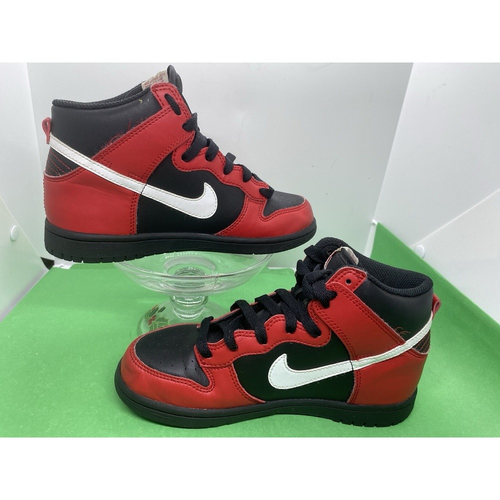 Nike Dunk High Top PS Black University Red Kids 2.5Y DD2314-003 Sneakers Shoes